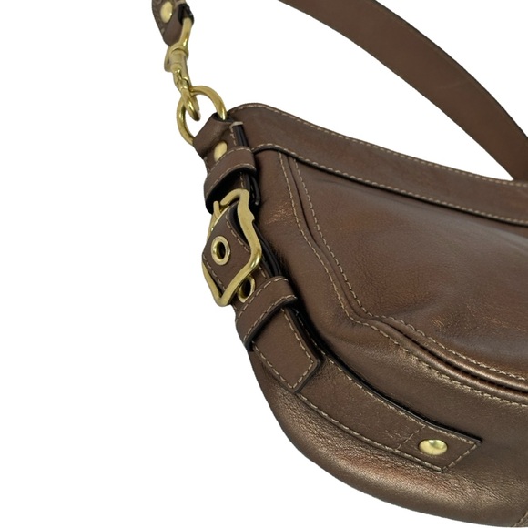 Coach Leather Bag Metallic Bronze Color Shoulder Handbag Mini 9x6 G0882-41864 - Picture 4 of 10